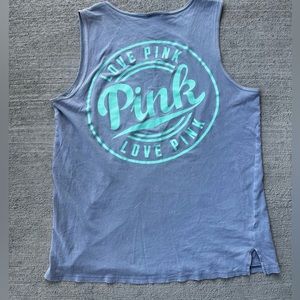 Victoria’s Secret PINK Grey and Teal Tank Top Size S